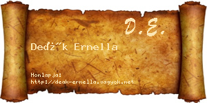 Deák Ernella névjegykártya